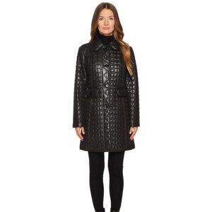 Kate Spade Black Packable Long A-line Quilted Coat